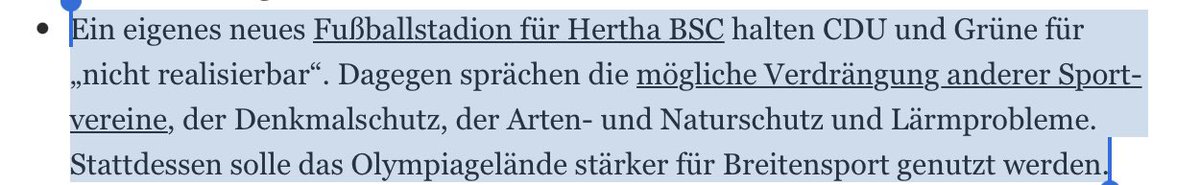 So viel zum Thema neues Hertha Stadion. Klingt nicht danach als sei hier Unterstützung von Charlottenburg Wilmersdorf zu erwarten. Aber gut wie soll das der Verein aktuell auch finanzieren.🤷🏼‍♂️ #hahohe #HerthaBSC