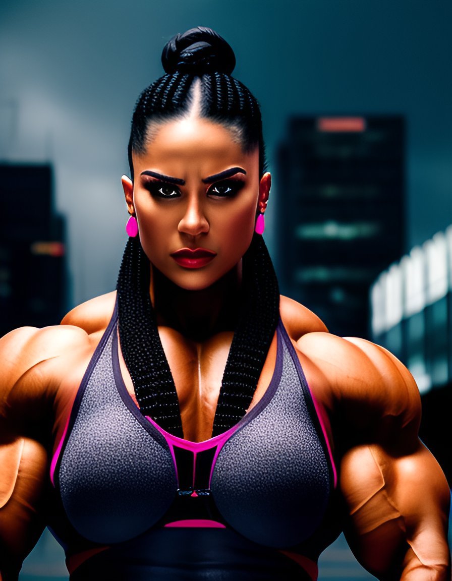 AArtshow's tweet photo. Monuments of strength (Epic Diffusion 1.1). #ai #aiart #aigenerated #aigeneratedart #aiartcommunity #aiartwork #dezgo #bodybuilder #femalebodybuilder #cyborg #femalecyborg #cyborgart #musclegirl #aartshow https://t.co/XJJ00VOrrn