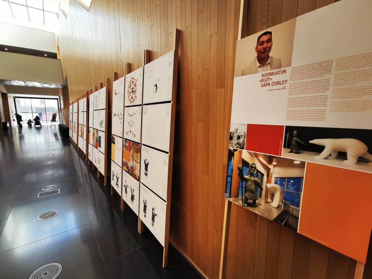 #IndigenousArt Exhibition in Stormen Library, Bodø, showing the process behind the #art and #architecture of CHARS (Canadian High Arctic Research Station) in Cambridge Bay, #Canada <a href="/CanadaNorway/">Canada in Norway</a> <a href="/POLARCanada/">PolarKnowledgeCanada</a> #indigenous #inuit #IQ <a href="/HNDialogue/">High North Dialogue</a>