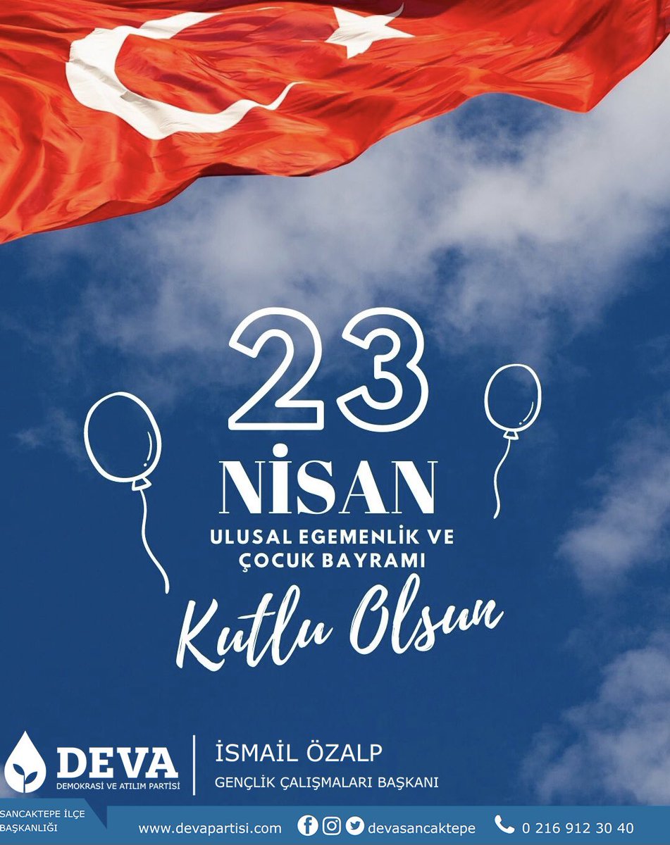 gencdevasncktpe's tweet photo. 23 Nisan Ulusal Egemenlik ve Çocuk Bayramımız kutlu olsun.🇹🇷

@mutalipgecer 
@ismailozallp 

#AliBabacan #DevaPartisi #23NisanKutluOlsun #GençDeva https://t.co/6cvyMdYKjA