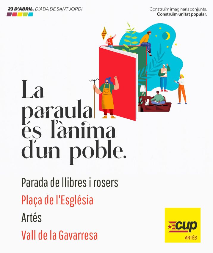 cupartes's tweet photo. Bon Sant Jordi! Ja tenim la paradeta muntada!!!

Entre altres coses... 

Avui donem suport a la #VagaIndefinifa d' @asindicalbages a @Ampans

Trobareu el llibre Contes bruts de LluísRiera @ENeopatria 

I el nou llibre infantil de la @RevoltaBurots https://t.co/cDJU1NxDmh
