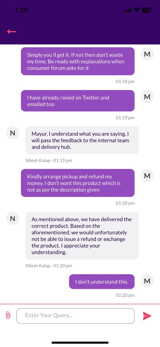 Mayubho's tweet photo. @ZeptoNow now I understood your customer support is pathetic too. I am deleting your app from mobile and raising official complaint on consumer forum. @jagograhakjago @Swiggy maybe Instamart is what I need to continue with. https://t.co/kaMdpOtuXg