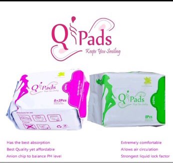 QiPads are dry, fresh skin tendering 8layer sanitary pads with 290mm day light flow, 340mm night heavy flow and 2 pant liners of 155mm per pack. Best for your days, try them you will keep smiling.😍😍