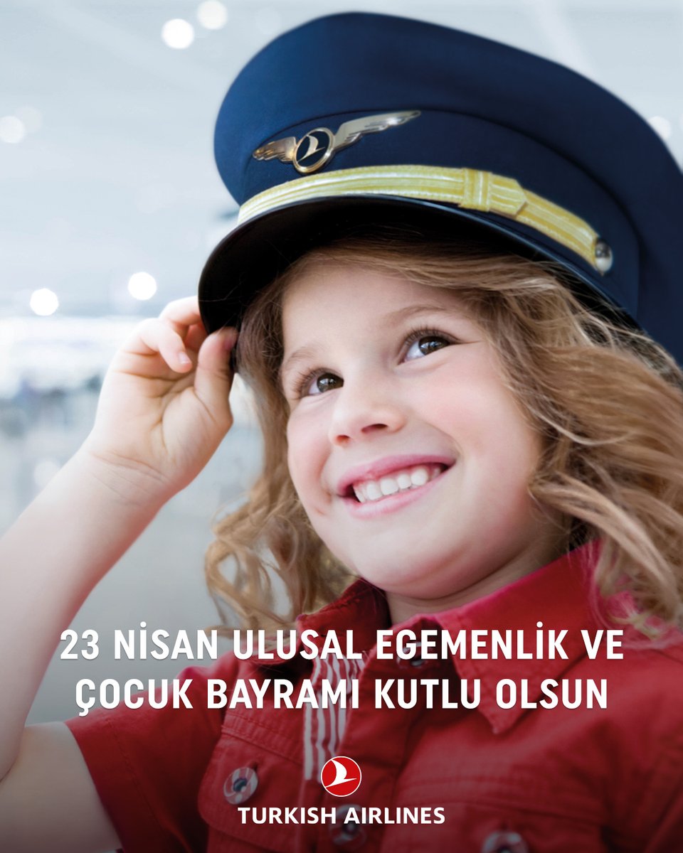 ✈️🇹🇷 Bugün gözlerini bulutların üzerine dikmiş, hayallerini gökyüzüne taşıyan çocuklarımızın günü. #23Nisan Ulusal Egemenlik ve Çocuk Bayramımız kutlu olsun! #TürkHavaYolları