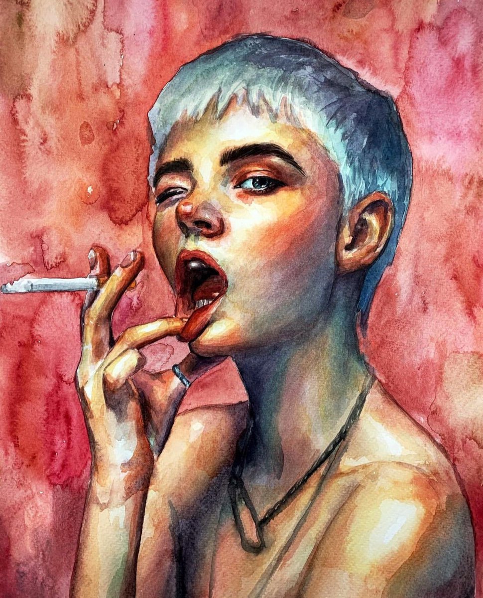 ARTSographic's tweet photo. An arresting portrait. @sakaewaira’s “Bold Sigarette” is authentic and compelling in equal measure. https://t.co/GuAyW6TllW #nftartreview #nftart #nftartist #nft #nftcommunity #nftcollector https://t.co/SAcRoXIdsp