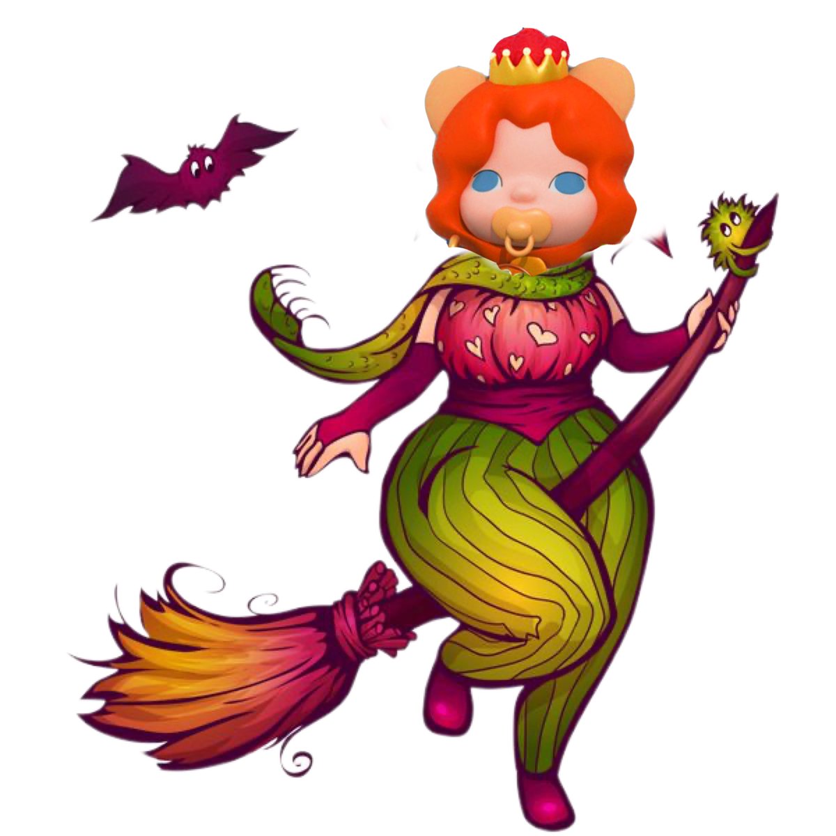 The magic queen of the wizard land looks like this with a magic wand😍