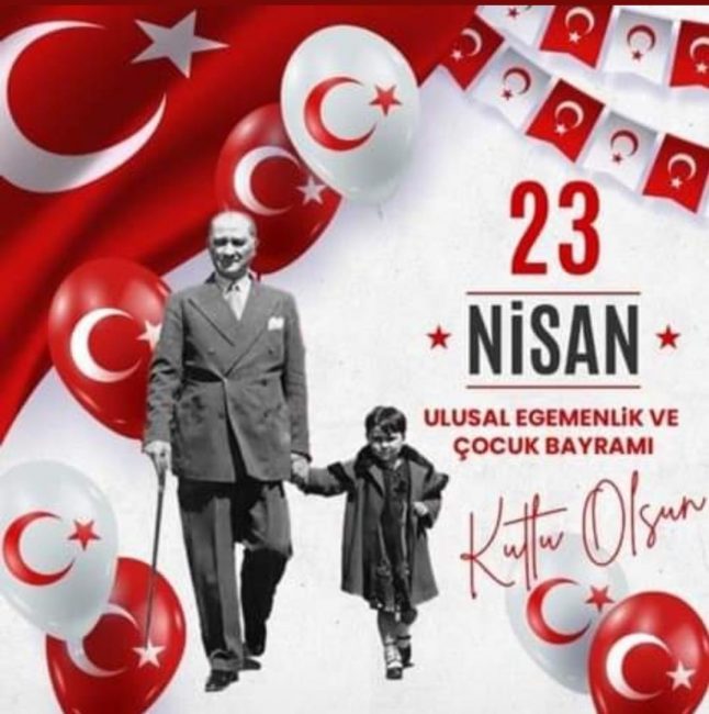 Kutlu olsun,
Mutlu olsun, 
#23Nisan Ulusal Egemenlik ve Çocuk  Bayramı'mız.

23 Nisan Güneş'tir.
23 Nisan Bahar'dır.
23 Nisan Türkiye Cumhuriyeti'dir.
23 Nisan Çocuk'tur.