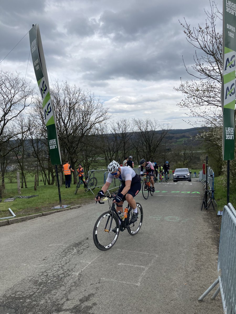 Dirtywknd's tweet photo. Helluva day out at the @LiegeBastogneL cyclo sportive yesterday. Wrong turn and poor signage put us on the 150 route instead of the 250, but as the rain started in the last 10km we weren’t too sad! Great job everyone 💪
@IlyaGridneff 
#LBL #lbl2023 https://t.co/bYhdvl8BAo
