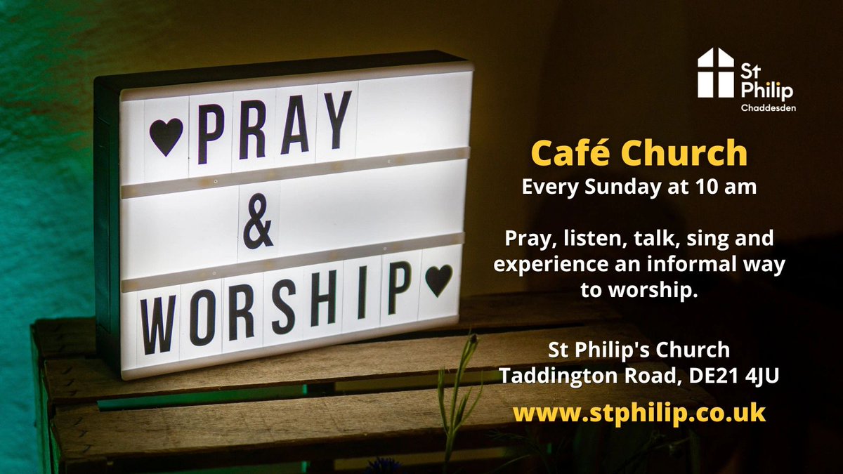 StPhilipChad's tweet photo. Today at 10am - Café church. An informal service for all who seek God in their lives. Talk, sing, pray, share communion ... and have a cuppa! @DioceseofDerby @churchofengland #Chaddesden #Cafechurch

https://t.co/ndtGpGMrnm https://t.co/S3q3P1qWfL