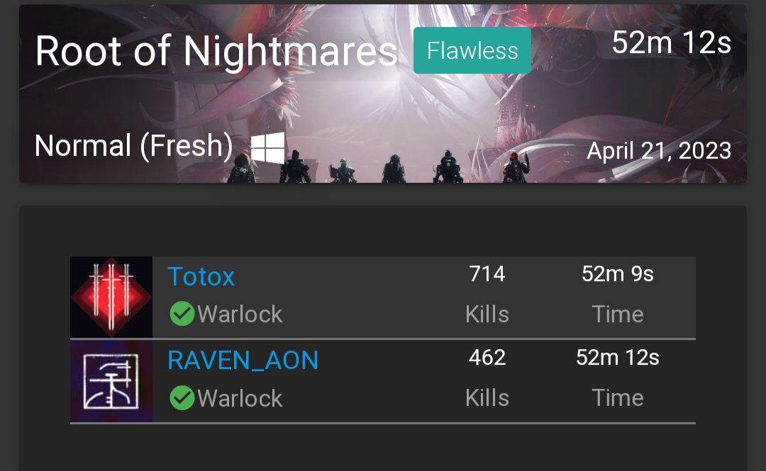 Petit 2 man flawless sur "Origines du cauchemar" avec <a href="/RAVEN_AON/">RAVEN_AON</a> 

⬇️lien du run⬇️

youtu.be/65Npw-VAj-I
