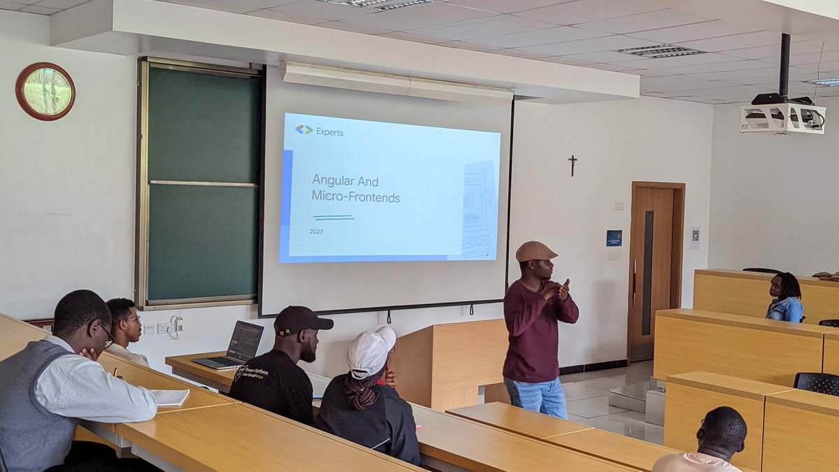 mayeedwin1's tweet photo. Doing what we love doing, yesterday at @angular_kenya talking about Angular and Microfrontends #MeetMaye At #AngularKenya https://t.co/kAF0Y7918Z