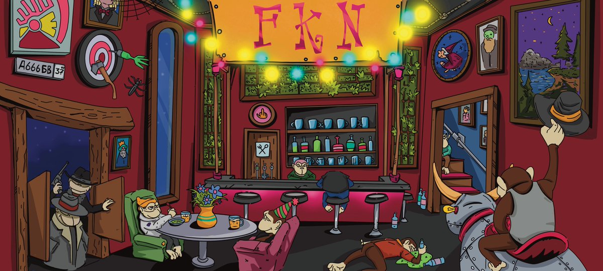 mr_e_kolesnikov's tweet photo. Which #FKN bar do you prefer - one drawn by our @FknArtist 🎨❤️🏴‍☠️ or the one recreated by artificial intelligence? Let us know in the comments below! 🎨🤖🍻 #ArtistVsAI #BarWars #CheersToWeekend https://t.co/V9MnQc195d