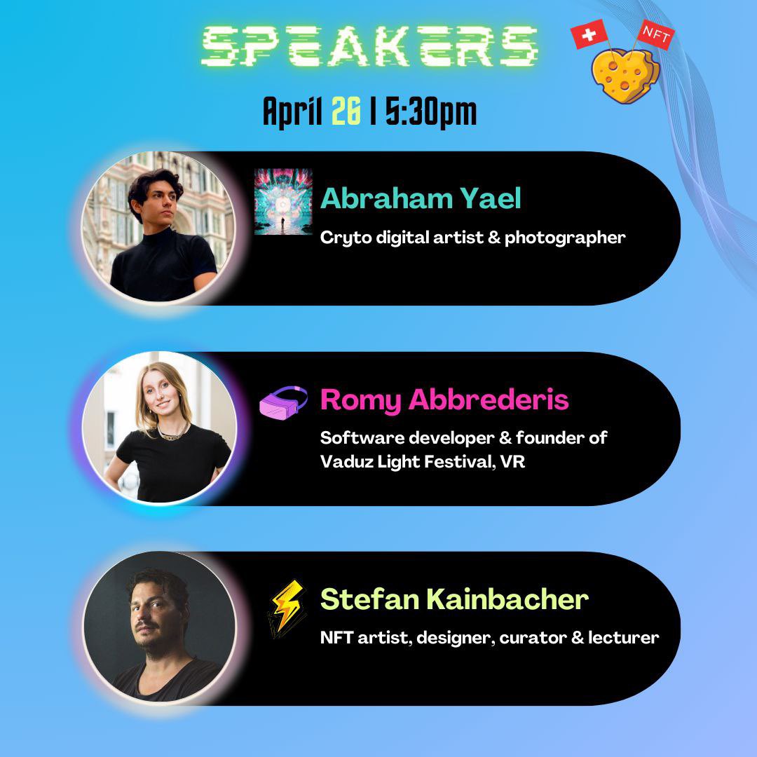 vaduzlight's tweet photo. Get ready next Wednesday 26. April for an evening filled with NFT Talks, Mteaverse experiences &amp; more! ✨

Join us!
https://t.co/cZs2WPBgNl

#metaverse #nft #artverse #VR #web3 https://t.co/Vqe3dgDCg8
