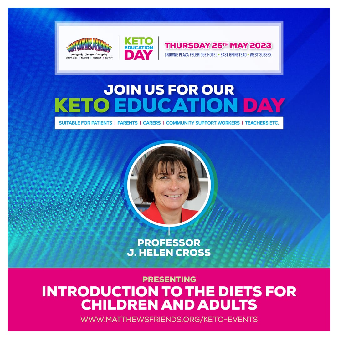 If you're a person with epilepsy, family member or care-giver considering Ketogenic Therapies, this is a fantastic opportunity to hear from Professor J. Helen Cross OBE, Prince of Wales's Chair of Childhood Epilepsy. See details on our website #epilepsy #keto #ketoeducation