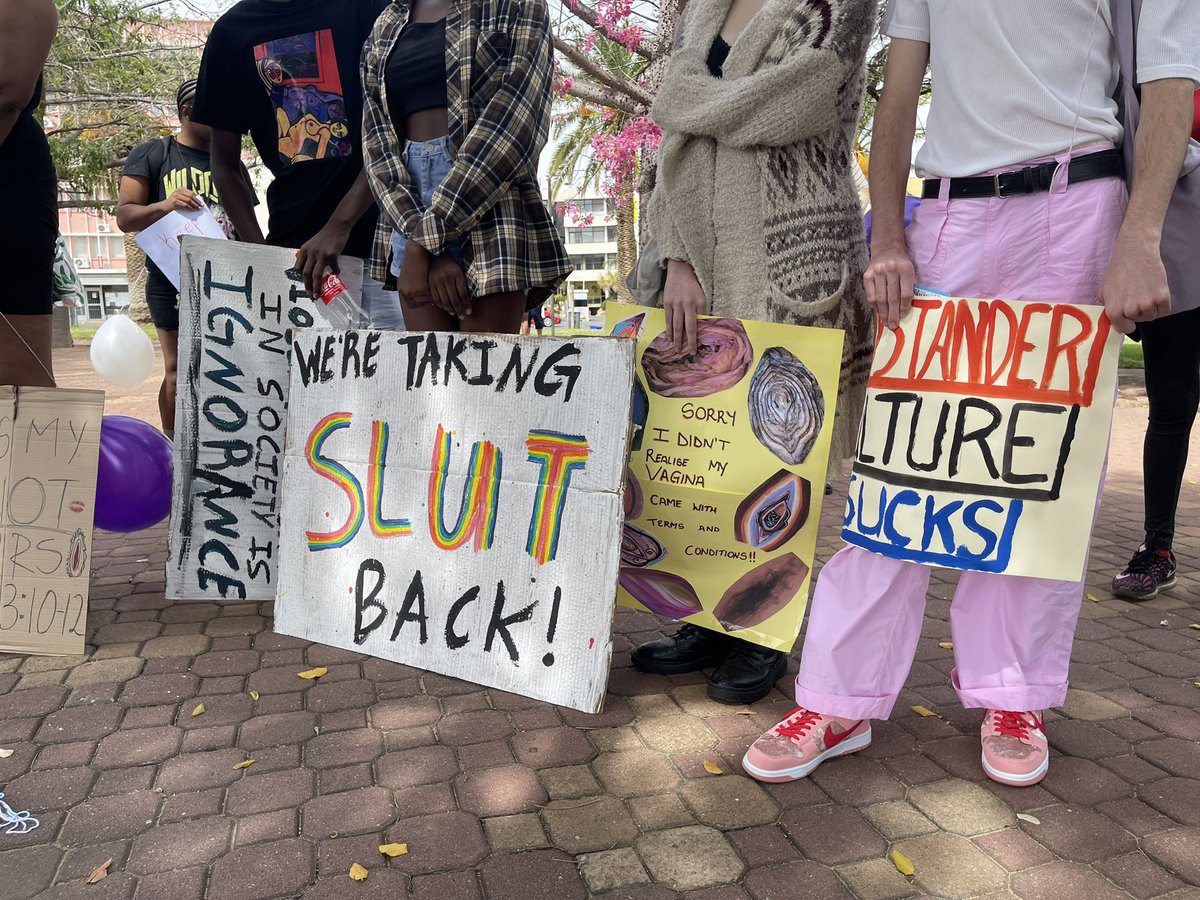 slutshamewalk's tweet photo. SLUT SHAME WALK AND WORKSHOP 23 WINDHOEK
22nd April 2023
THANK YOU TO EVERYONE THAT CAME OUT.
THE WAY WE DRESS DOES NOT MEAN YES!
STOP RAPING WOMEN AND CHILDREN
STOP VICTIM BLAMING AND HELP US END RAPE CULTURE IN NAMIBIA!
#slutshamewalk #sexualassaultawarenessmonth #femicide https://t.co/4kBEBT50zY