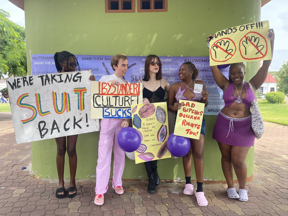 slutshamewalk's tweet photo. SLUT SHAME WALK AND WORKSHOP 23 WINDHOEK
22nd April 2023
THANK YOU TO EVERYONE THAT CAME OUT.
THE WAY WE DRESS DOES NOT MEAN YES!
STOP RAPING WOMEN AND CHILDREN
STOP VICTIM BLAMING AND HELP US END RAPE CULTURE IN NAMIBIA!
#slutshamewalk #sexualassaultawarenessmonth #femicide https://t.co/4kBEBT50zY