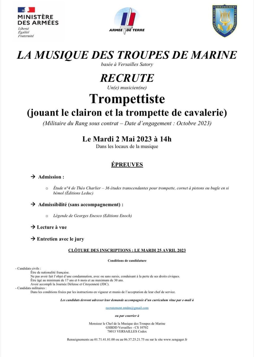laurentarandel's tweet photo. Derniers jours pour postuler à la @musique_tdm. Les éventuels retardataires ne seront pas châtiés! 😊 https://t.co/bdRkkKTxKt