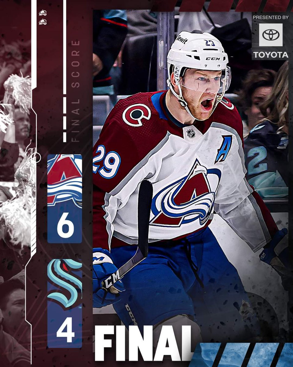BigRossDaBoss's tweet image. Avs Win!! 2 down, 14 to go!!
#AvsWin #MileHighCity #BeatSeatle #Quest4TheCup #Back2Back #FinishTheStory #GoAvsGo 🏒🏔⚒️🏆