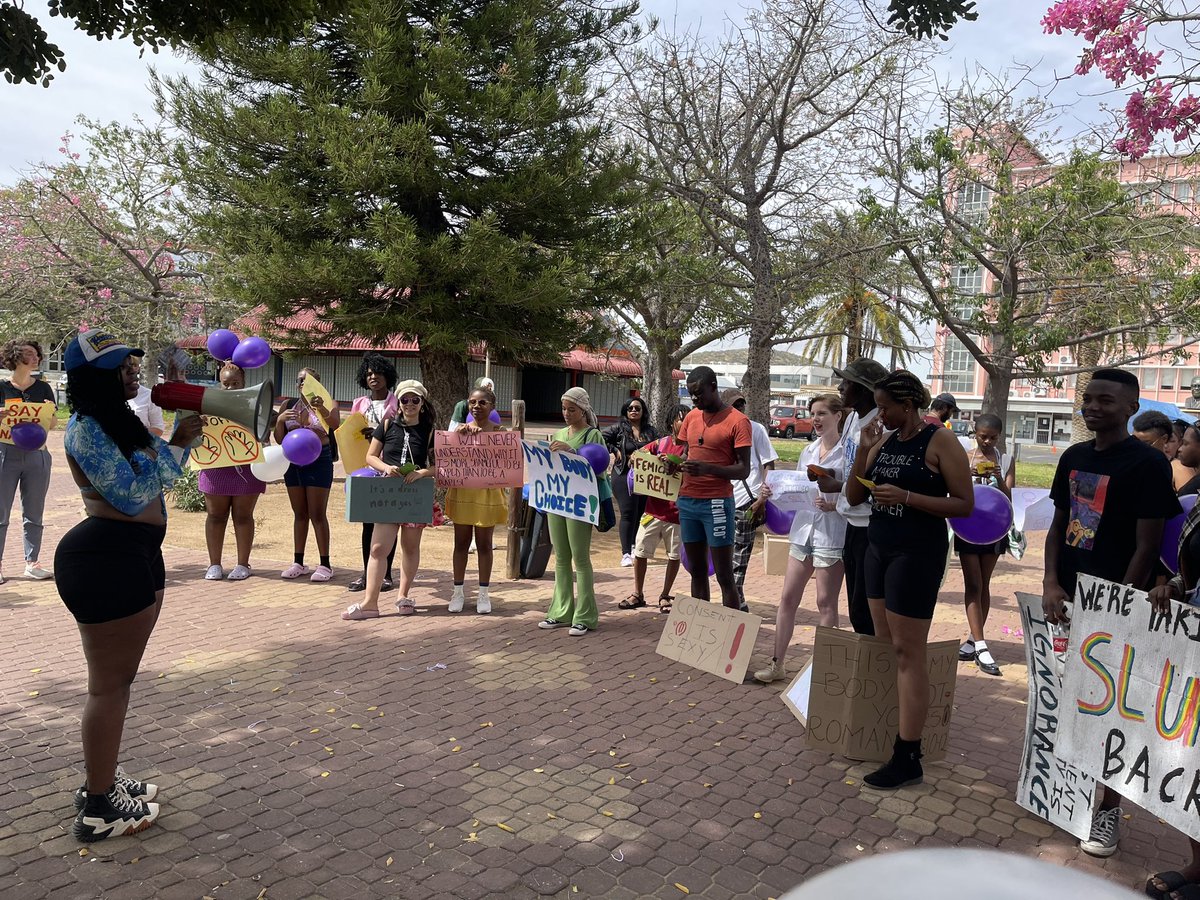 slutshamewalk's tweet photo. SLUT SHAME WALK AND WORKSHOP 23 WINDHOEK
22nd April 2023
THANK YOU TO EVERYONE THAT CAME OUT.
THE WAY WE DRESS DOES NOT MEAN YES!
STOP RAPING WOMEN AND CHILDREN
STOP VICTIM BLAMING AND HELP US END RAPE CULTURE IN NAMIBIA!
#slutshamewalk #sexualassaultawarenessmonth #femicide https://t.co/HpWTDfDpwN