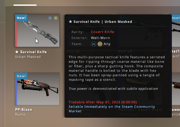 1st knife unboxed in the 10 years i've played csgo, how embarassing 😪