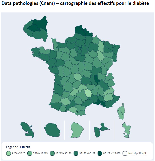 ericMauviere's tweet photo. "Data Pathologies" de @Assur_Maladie est une riche plateforme de diffusion sur les maladies et leur prévalence. 
Vu de loin, c'est séduisant, vu de plus près, un certain nombre de petits défauts étonnent et agacent.
Déjà, une carte d'effectifs en aplats (1/7)
#semiologiegraphique https://t.co/dWWobw4eJP