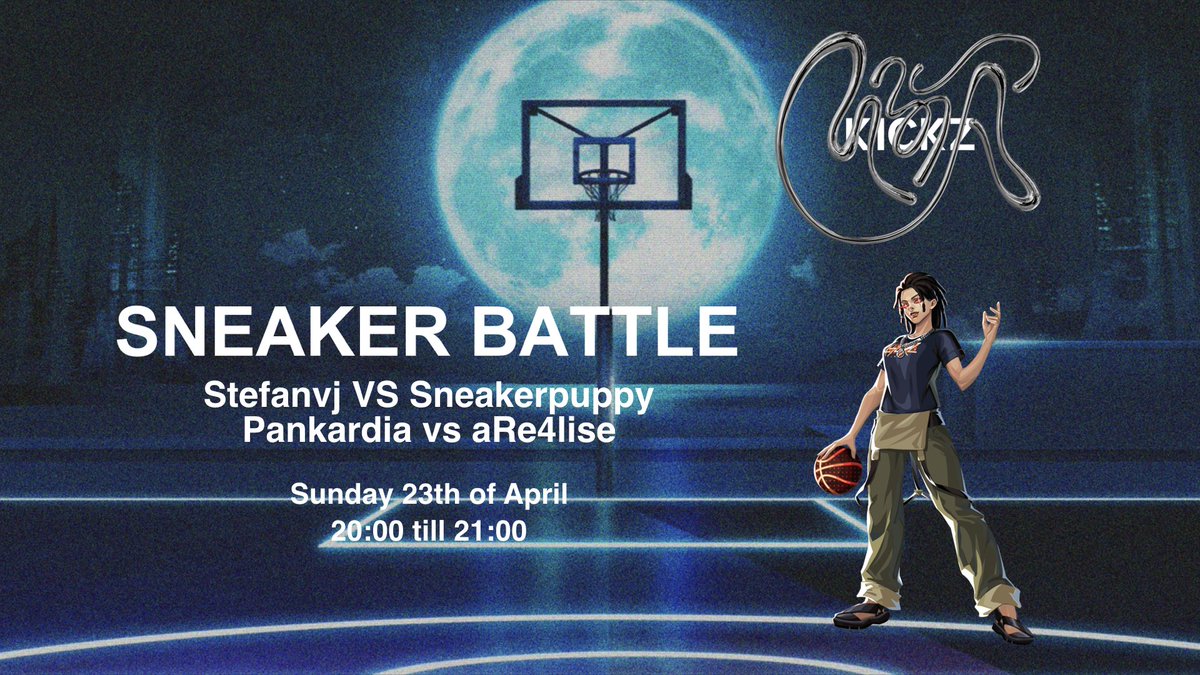 kickz's tweet photo. Showdown 💥

2nd Batttle of Round 2 of our Sneaker battle starts today! 🙌🏻
What is the Sneaker battle?  2 members compete against each other using their sneakers. 👟

For more details join our discord: https://t.co/oRB3PtnyDX

Battle starts on the 23th of April at 20:00 CEST. https://t.co/h0AuwkjeKV