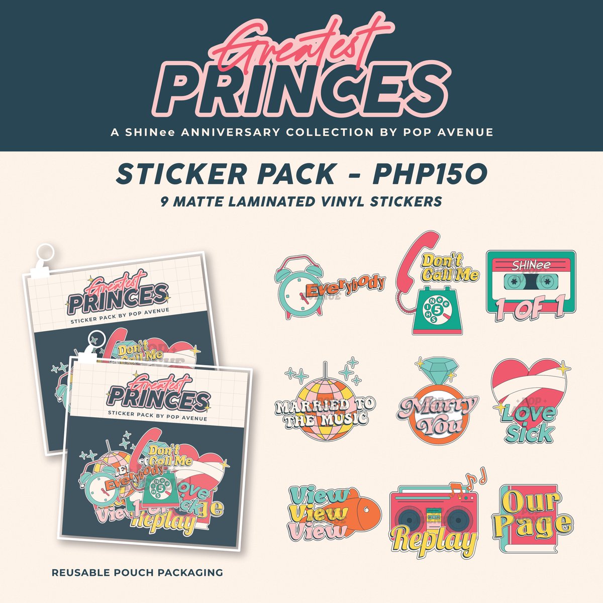 _popavenue's tweet photo. [ #popavenuecollections ]

Greatest Princes Collection
A SHINee Anniversary Collection by Pop Avenue

DOO: May 9, 2023
DOP: 50% PAYO, 50% on May 20, 2023
Price: PHP150-PHP380

Order Form: https://t.co/hM0vGfu27y

🏷 wts lfb ph shinee sticker pack keychain tote bag enamel pin https://t.co/9sO5cm6XFe