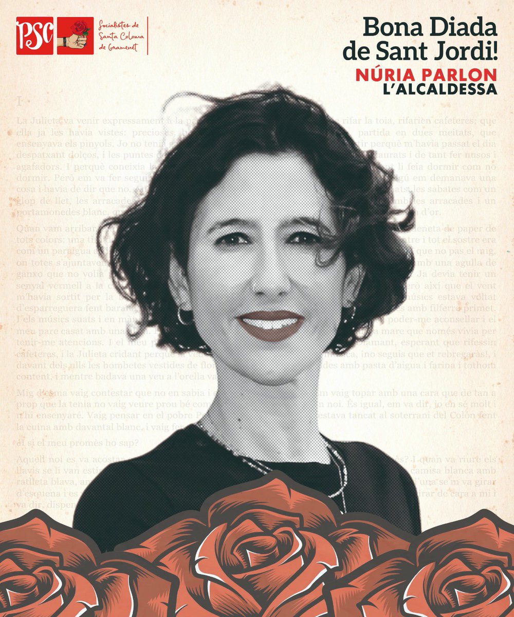 pscsantacoloma's tweet photo. 📚🌹 Per un diumenge ple de llibres i roses, d’amor i cultura.
Bona Diada de Sant Jordi!!!
Us esperem a la nostra carpa de la plaça de la Vila!!!
#orgullcolomenc
#santacoloma https://t.co/SVmOAq3srx