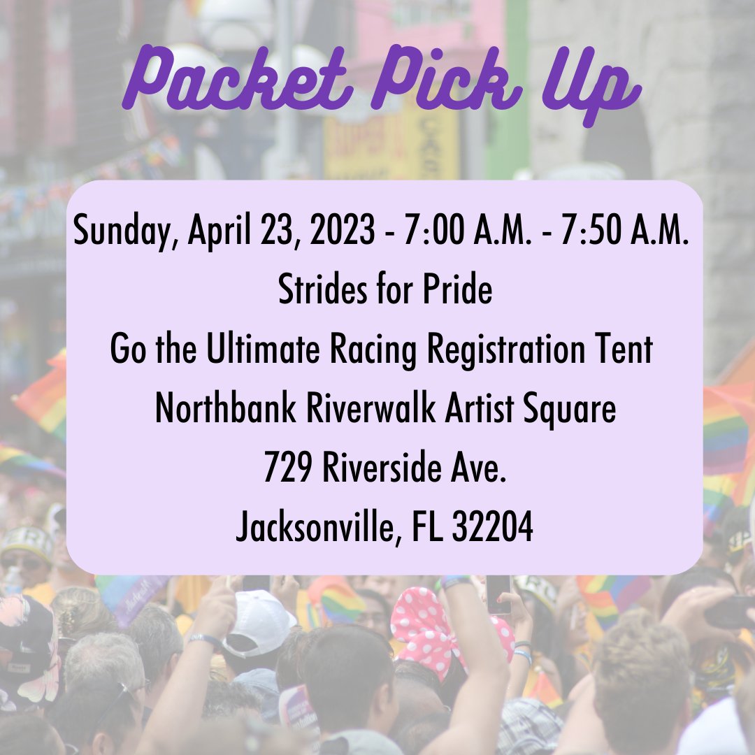 JASMYNJAX's tweet photo. Today is race day, and it's happening bright and early this Sunday morning! Come and join us today at the Northbank Riverwalk Artist Square for your final chance to grab your packet. Just visit the Ultimate Racing Registration Tent. See you at our mini-Pride and vibe ๐๐ณ๏ธโ๐๐ฆ https://t.co/ZtU0qX60d9