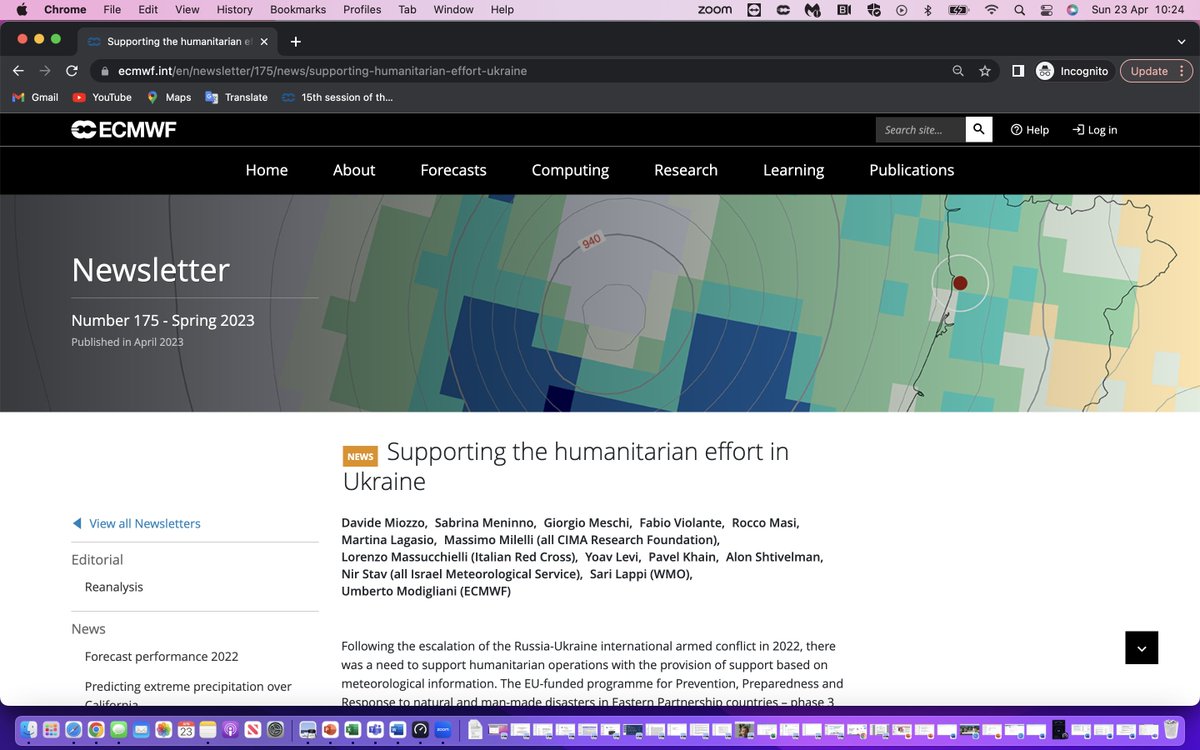 UModigliani's tweet image. Weather forecasts from @ECMWF and ICON model by IMS (ims.gov.il/en) as part of @WMO SEE MHEWS-A (see-mhews.org) have been used to support the humanitarian effort in Ukraine ecmwf.int/en/newsletter/…
@CIMAFoundation @crocerossa