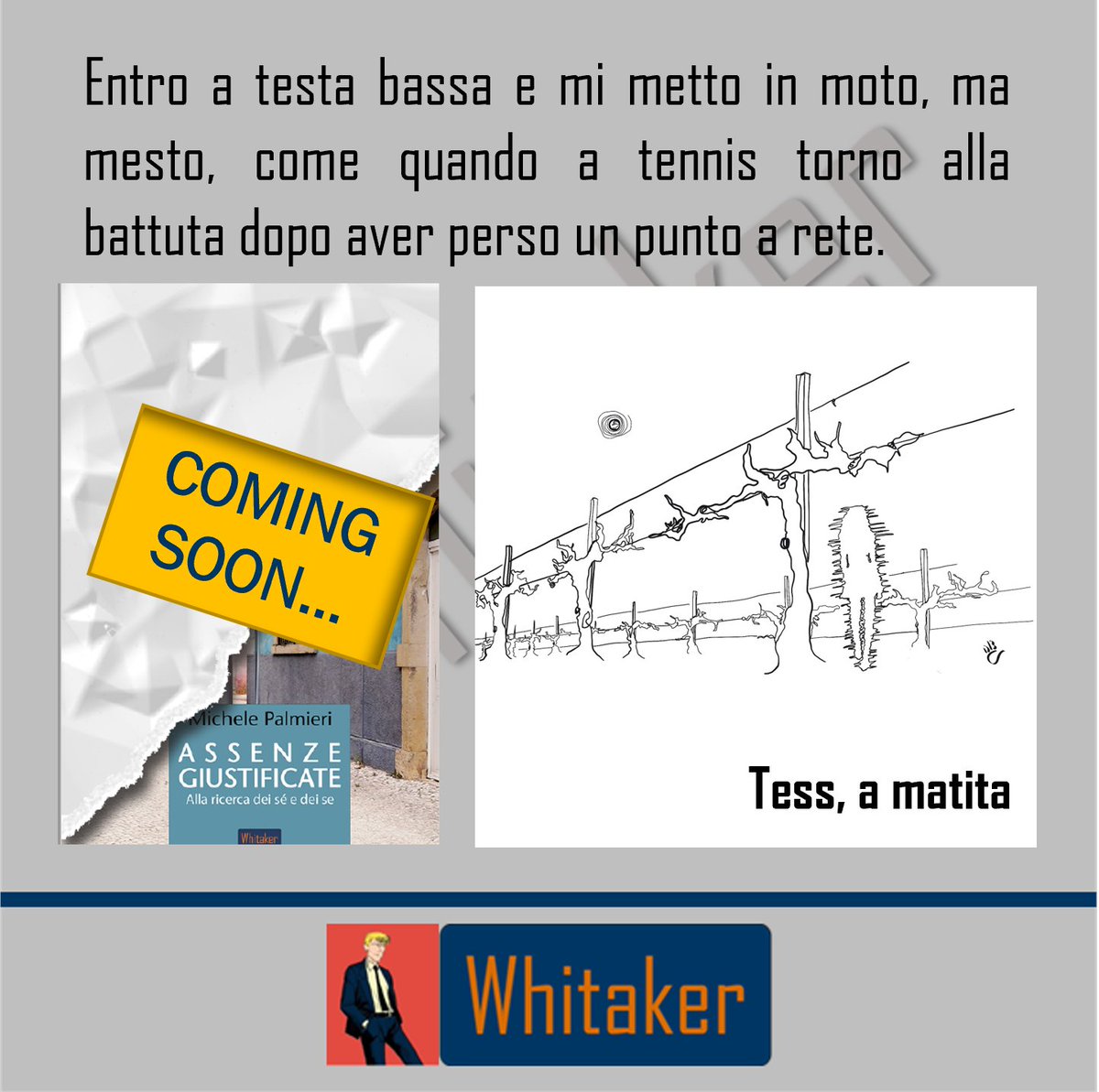 “Tess, a matita” è il 1° dei 15 racconti di #Assenze_giustificate
Aspettando l’uscita…stay tuned
amazon.it/.../e/B08PQ3QT…
facebook.com/albertedwardwh…
#whitakeracademy #whitaker #whitaker_team #michelepalmieri #conlaportaaperta #storytelling #capua #racconti #raccolteracconti #kindle