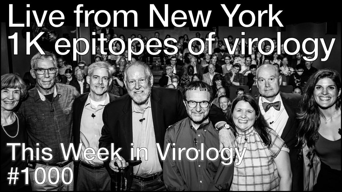 Here it is! TWiV 1000: Live from New York, 1k epitopes of virology ✨ The entire TWiV team gathers at a theatre in New York City to celebrate a milestone in science podcasting, to reminisce how they joined the show, and to play a game of TWiV Jeopardy. 📺 bit.ly/3H2L7bF