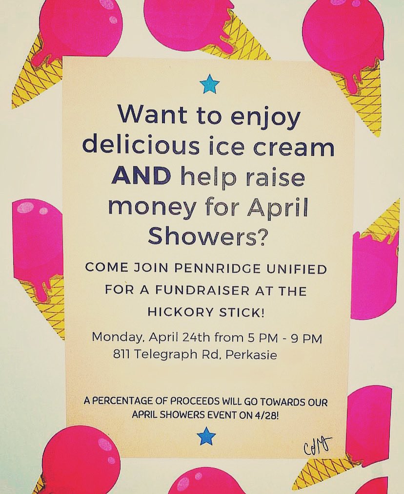 Come to the Hickory Stick tomorrow night to support us! 🍦