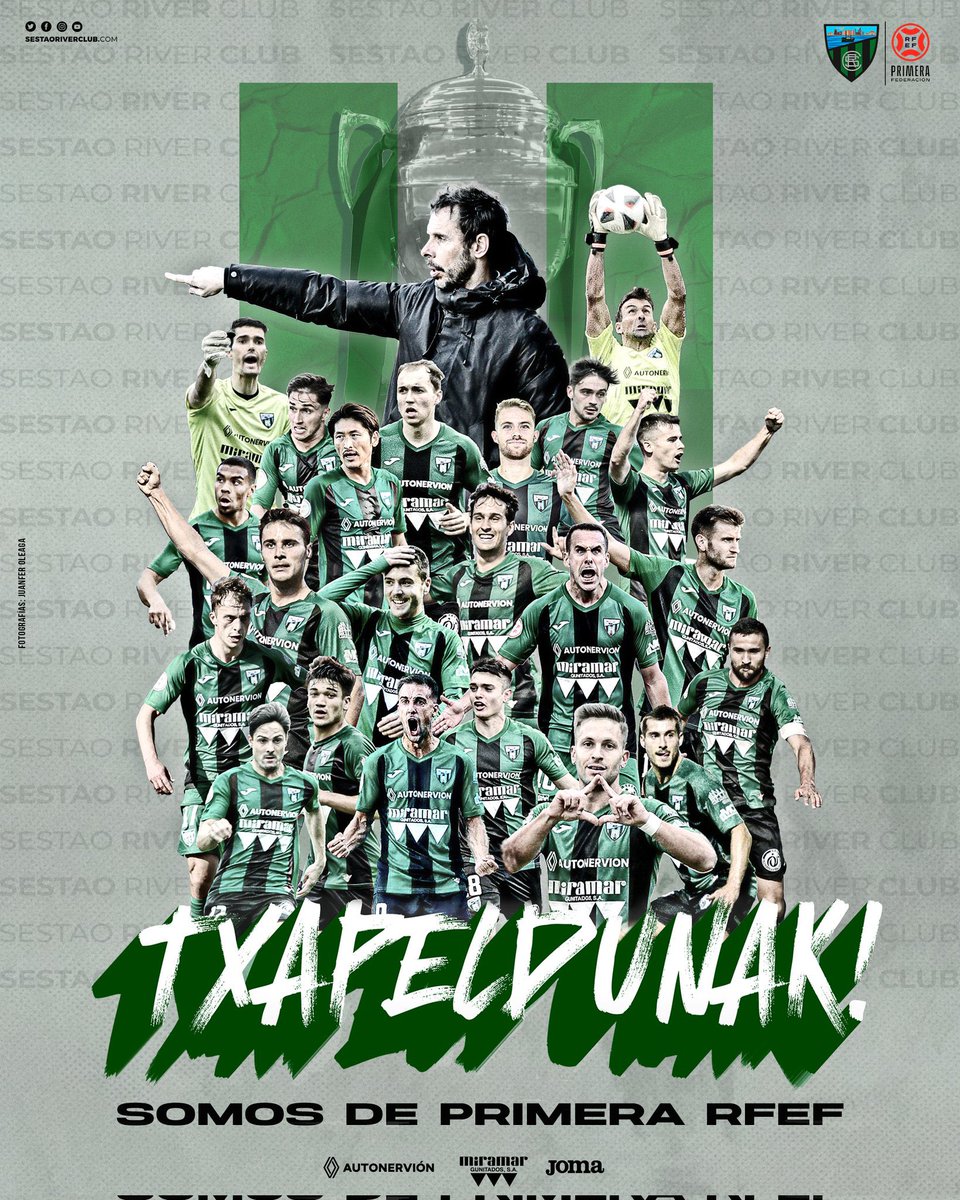 ¡Este club y este pueblo por fin se lleva una gran alegría!
¡Que bonito es ser del River joder! 💚🖤
Zorionak al cuerpo técnico, jugadores, directiva y sobre todo afición, nos merecemos cada una de las cosas buenas que nos pasen.

Paso a paso siempre, que así se llega más lejos💪