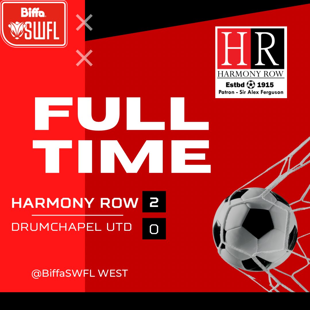 harmonyrowwfc's tweet photo. 𝗙𝗨𝗟𝗟 𝗧𝗜𝗠𝗘 𝗦𝗖𝗢𝗥𝗘 ⚽️❤️🖤

Thank you to @DrumchapelU 

@BiffaSWFL https://t.co/oAUTxqSQDz