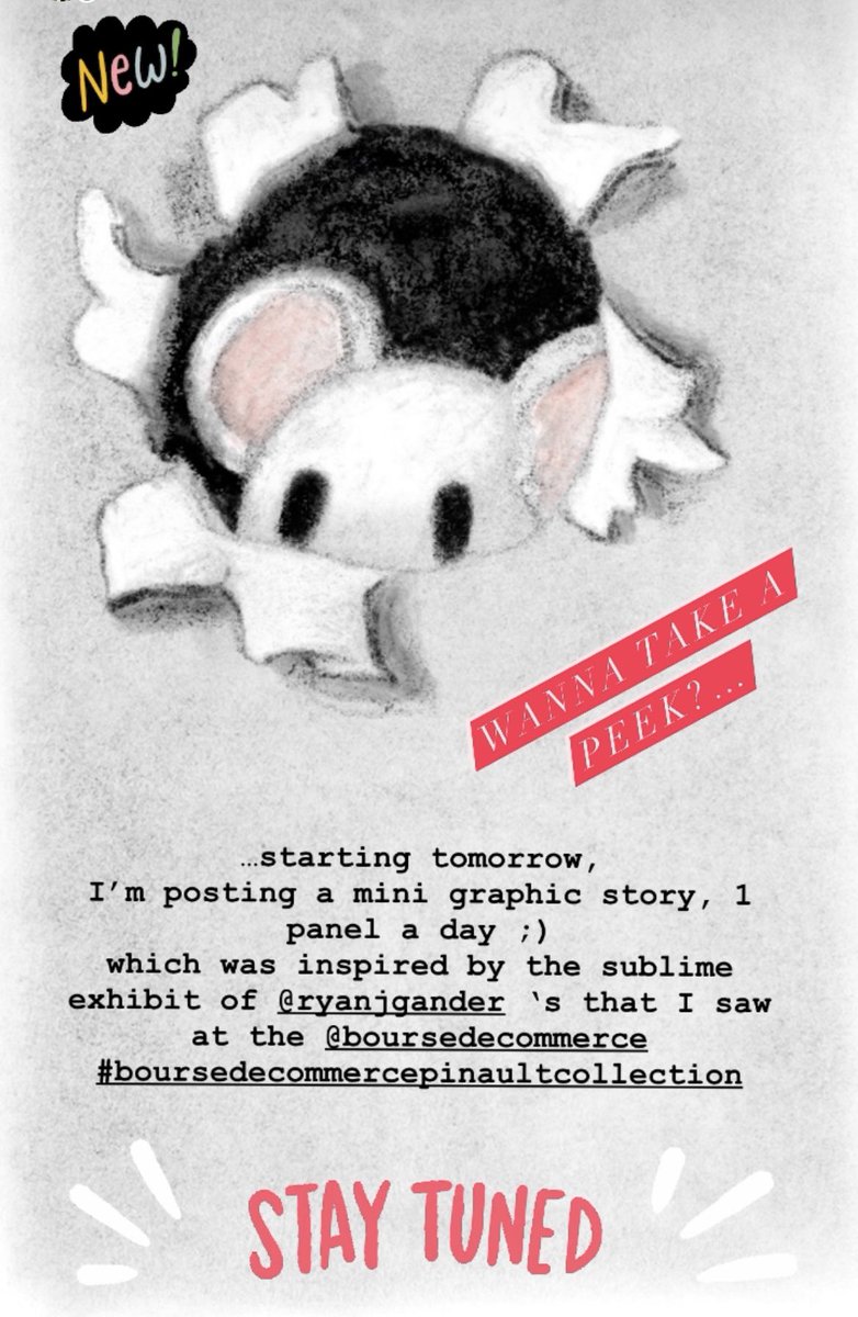 …starting tomorrow, I’ll be posting a mini graphic story, 1 panel a day, which was inspired by the fabulous ‘I I I’ exhibit by Ryan Gander @BourseCommerce #Illustrator #brightartist #kidlitart #kidlit #ChildrensBooks #Mouse