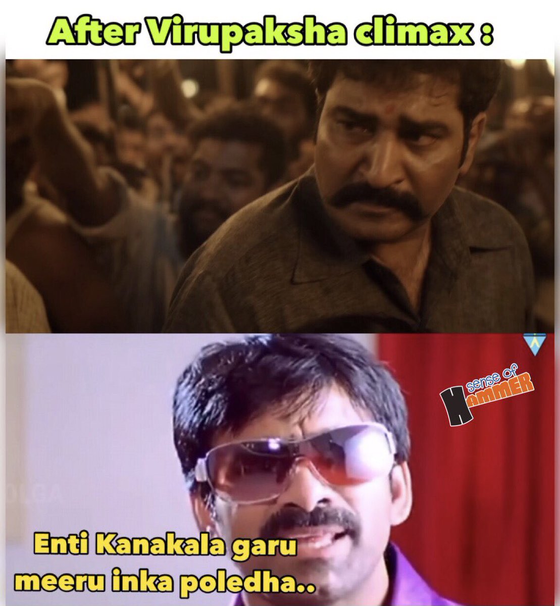 SenseOfHammer's tweet photo. Movie lo idhe peddha twist..

#virupakshareview #RajeevKanakala #SaiDharamTej #samyukthamenon #SukumarWritings #Virupaksha #tollywood https://t.co/AP1dG07UnL