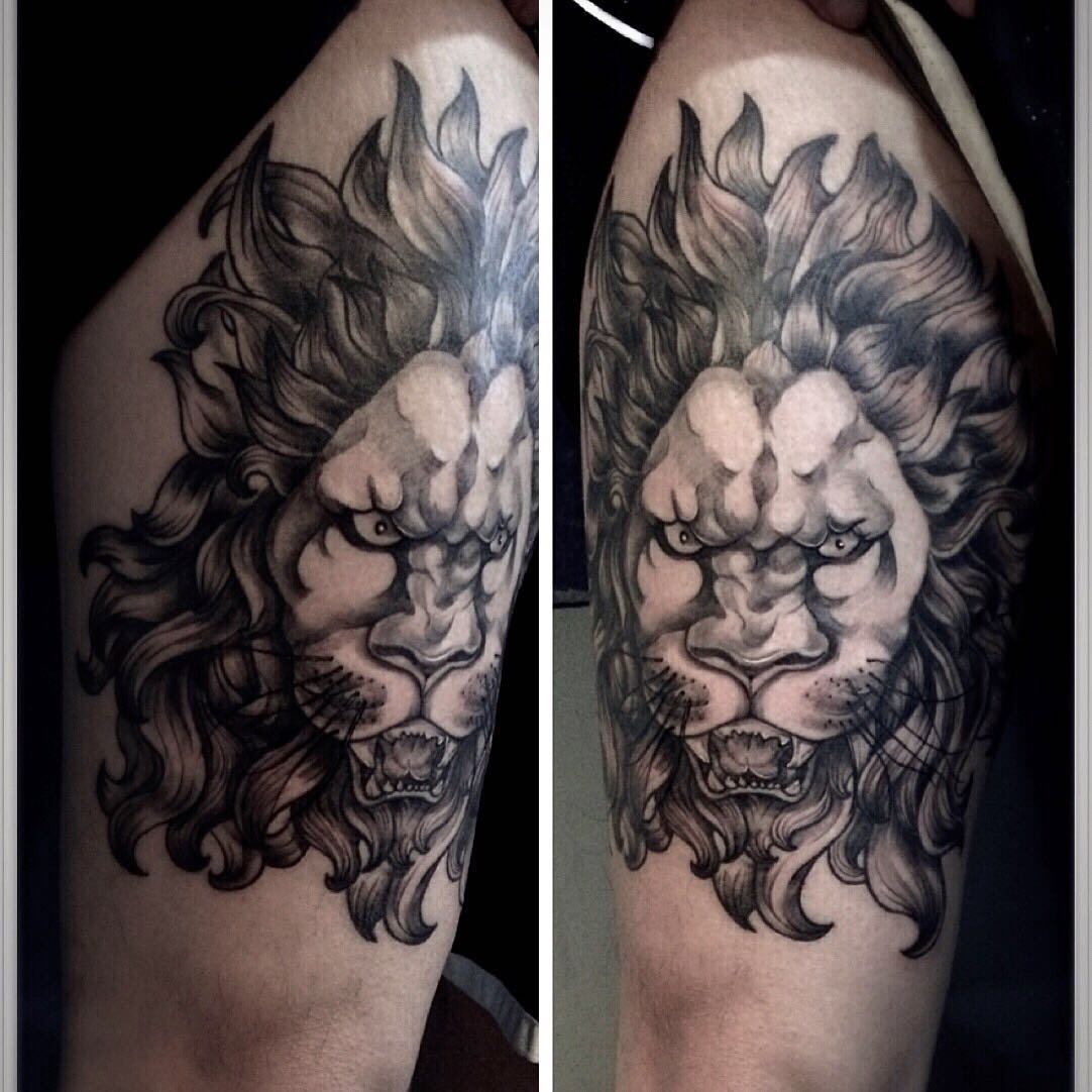 gavinlee_522's tweet photo. The tattoo style on the right thigh is a new tradition. Leo is my daughter's zodiac sign, and this tattoo is for my daughter because she is not by my side after divorce. I specially used the tattoo to remember her zodiac sign. #tattoo #daughter https://t.co/CFmwuJ3ZZV