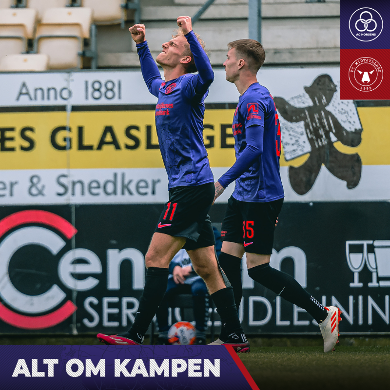 fcmidtjylland's tweet photo. Vi fik, hvad vi kom efter ✔️
Læs alt om søndagens sejr i Horsens 👇
#ACHFCM
