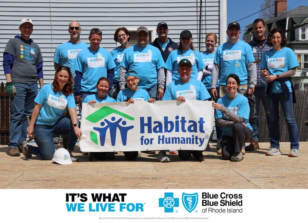 Shouting out some #SweatEquity this #Sunday. 💙 BlueAngel volunteers from our #BCBSRI leadership team are joining <a href="/HabitatPVD/">Habitat for Humanity of Greater Providence</a> team members shoulder-to-shoulder as they continue building a new home for a family in need. #BCBSRICommunity