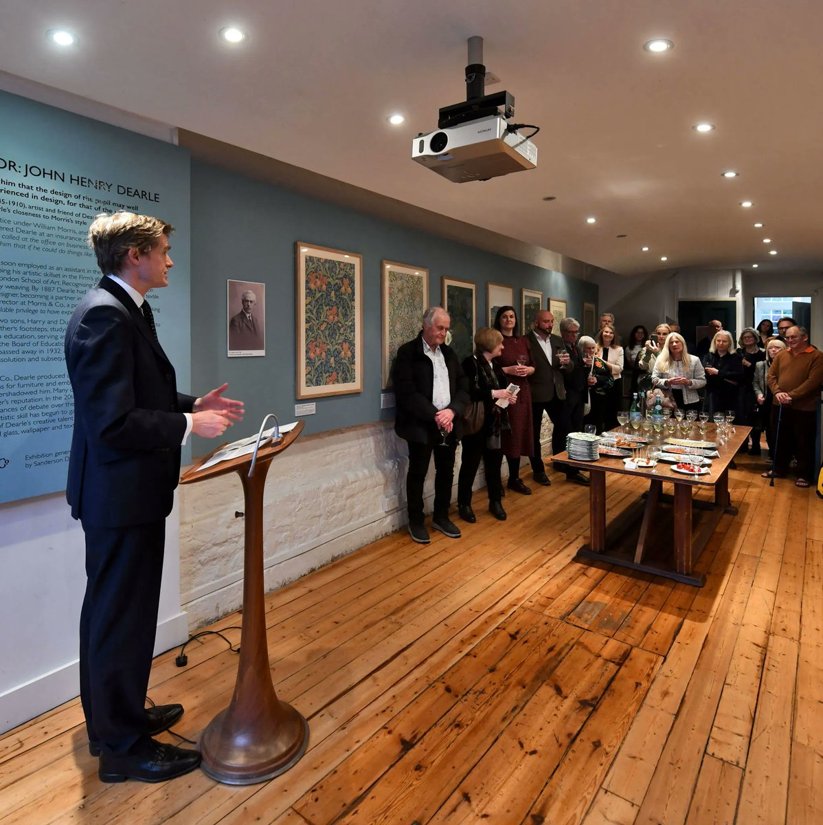WmMorrisSocUK's tweet photo. With the support of both our new President @TristramHuntVA and Lisa Montague, the CEO of @SandersonFW we successfully launched our exhibition 'Morris's Successor: John Henry Dearle' this past Thursday evening. The exhibition was also graciously funded by @SandersonFW. https://t.co/WruRzJhUOR