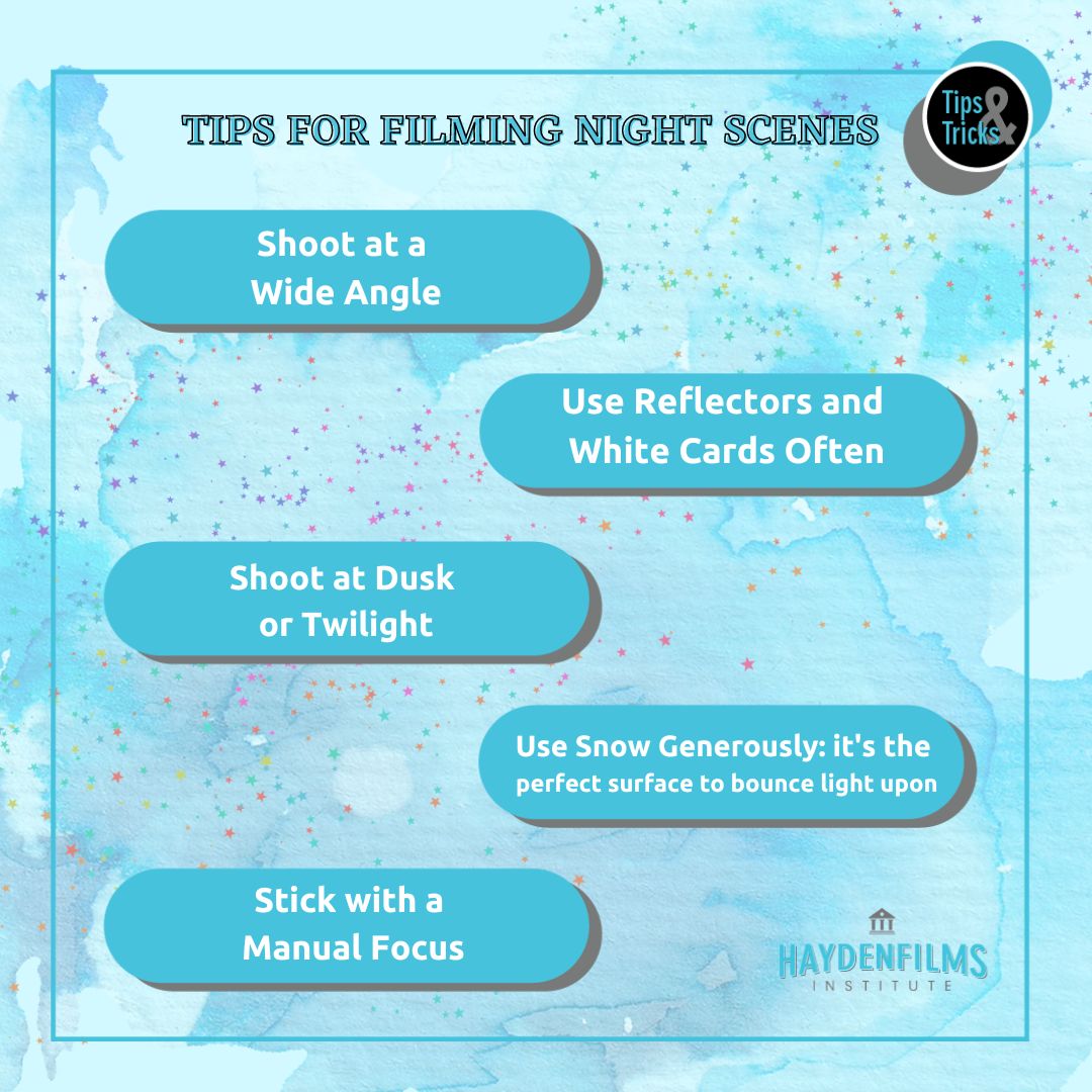 Haydenfilms's tweet image. Capturing the magic of the night takes skill and experience, and learning how to film night scenes can make all the difference in the quality of the shoot. 

#Haydenfilms #FilmTips #Filming #Filmmakers #Filmmaking #NightFilming #NightScenes #StudentFilmmakers #IndieFilmmakers