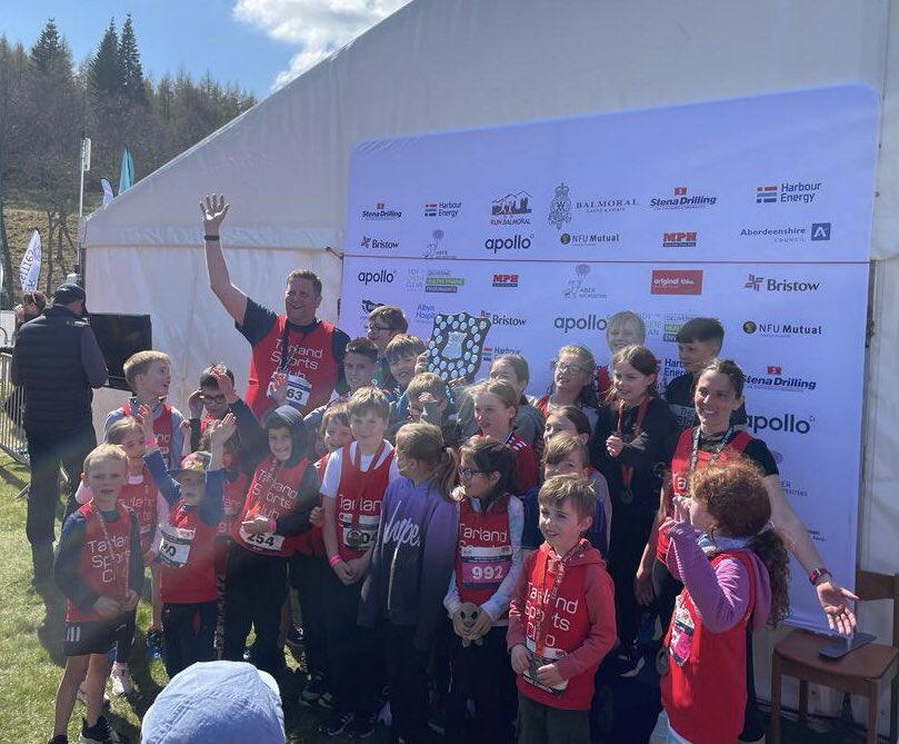 tarland_school's tweet photo. We did it again! Taking home the trophy for the most entrants for a small school! @RunBalmoral Just over half of the children took part! Well done to pupils, parents and staff! @ASAberdeenshire https://t.co/w2BVk0JUhY