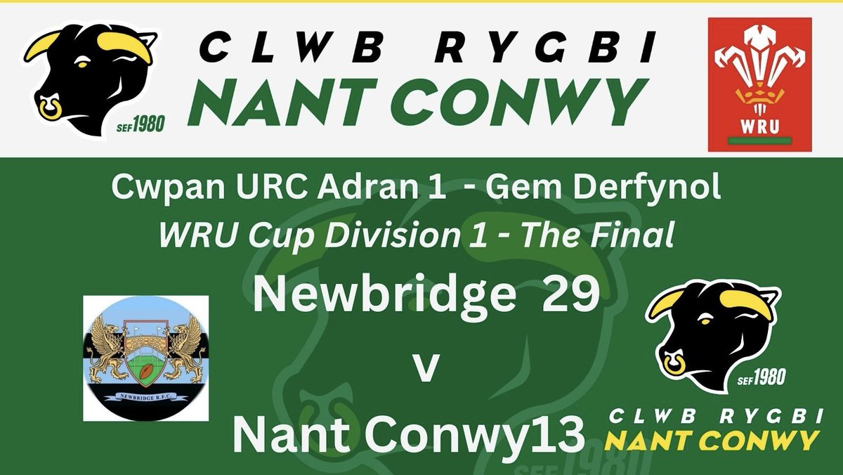 Yn falch iawn iawn ohonoch r’ogia! Ymdrech wych 💪
#NantConwy 
Nerth y tarw 💪💪👍👍👍