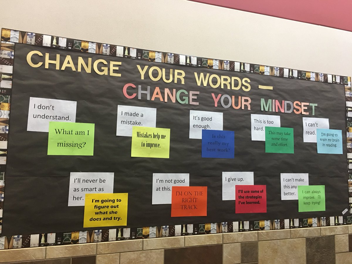 teacher2teacher's tweet photo. "Change your words – change your mindset." 

How do you remind Ss of the power of "yet?" 

(Via educator @JennyVo15) #TeacherTwitter #edchat https://t.co/ksi5Qb5pTs