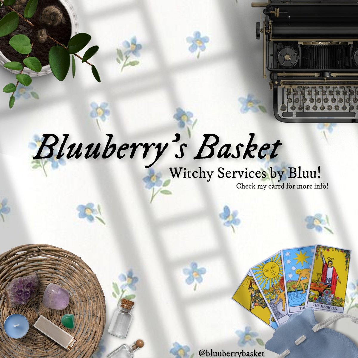 ⊹ ˚ ̟ ˖ ♡ ༊  Bluuberry's Basket .ᐟ🧺🌬️
 
𓂋 Hello! I'm Bluu, I'm an eclectic pagan witch diviner based in the 🇵🇭 ! If you're drawn to have a reading with me check my carrd! 

𓂋 Carrd link for more info: bluuberrybasket.carrd.co

8888 1313