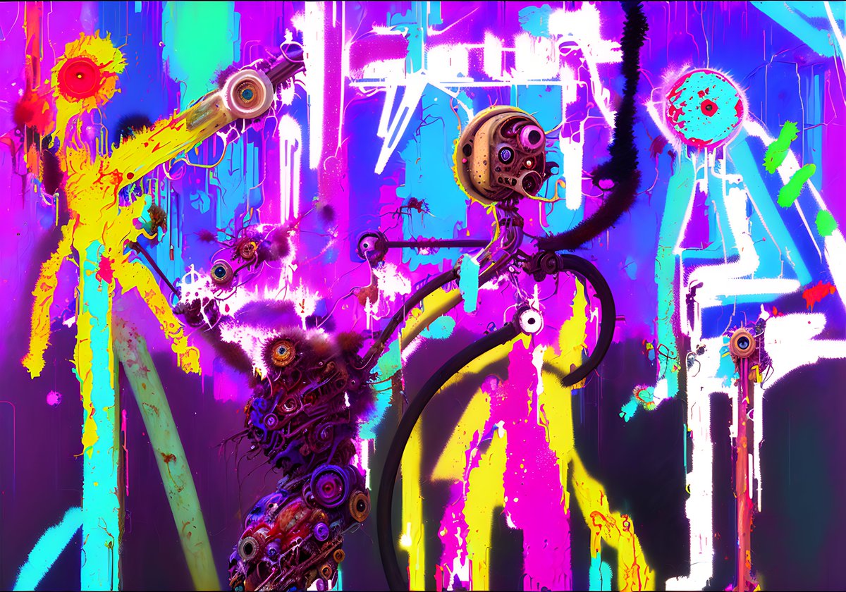 GM FAM´S❤️ it´s : 

inrevelent cybernetics:

"I don't want to be human, I want to be destroyed in part by cyber freedom"

1/1 at 77 #XTZ

objkt.com/asset/KT1PFirE…

#nabukodoro #aiart #AIArtworks #AI #NFT #tezos #ethereum #cryptocurrency #cyberpunk