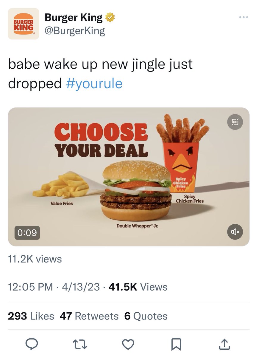 RileyAWood's tweet photo. @blairadowler I thought this tweet, although simple was really good at capitalizing on the popularity of the you rule theme song. #MKTG475 https://t.co/MlmddVpb7O