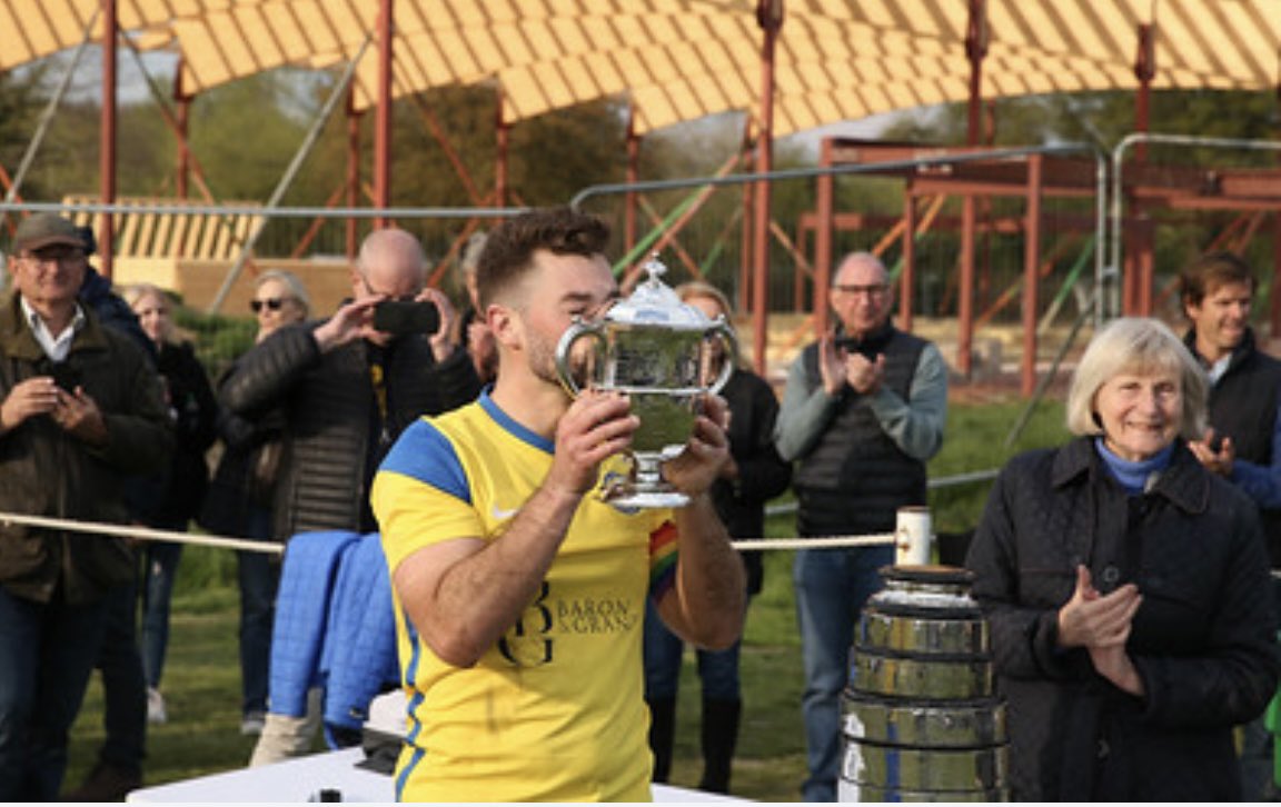 AlEvans33's tweet photo. Another special day for this brilliant club 💙💛🏆 The trophy’s going nowhere! Back to back Cup wins @oldreptonianfc https://t.co/BqhgqKbhG5
