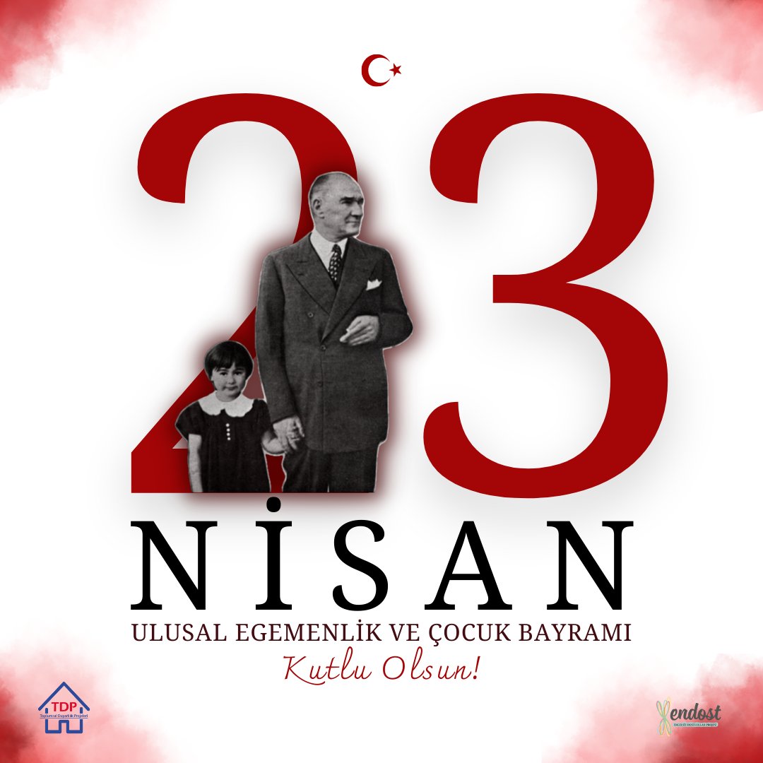 TDP_ENDOST's tweet photo. 23 Nisan Ulusal Egemenlik ve Çocuk Bayramımız Kutlu Olsun! ❤️💙
#iyikitdp #engelmivarsevgininaşamadığı https://t.co/tEZpR3MBEa